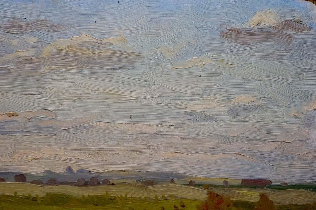 Oil painting Landscape fields - 4