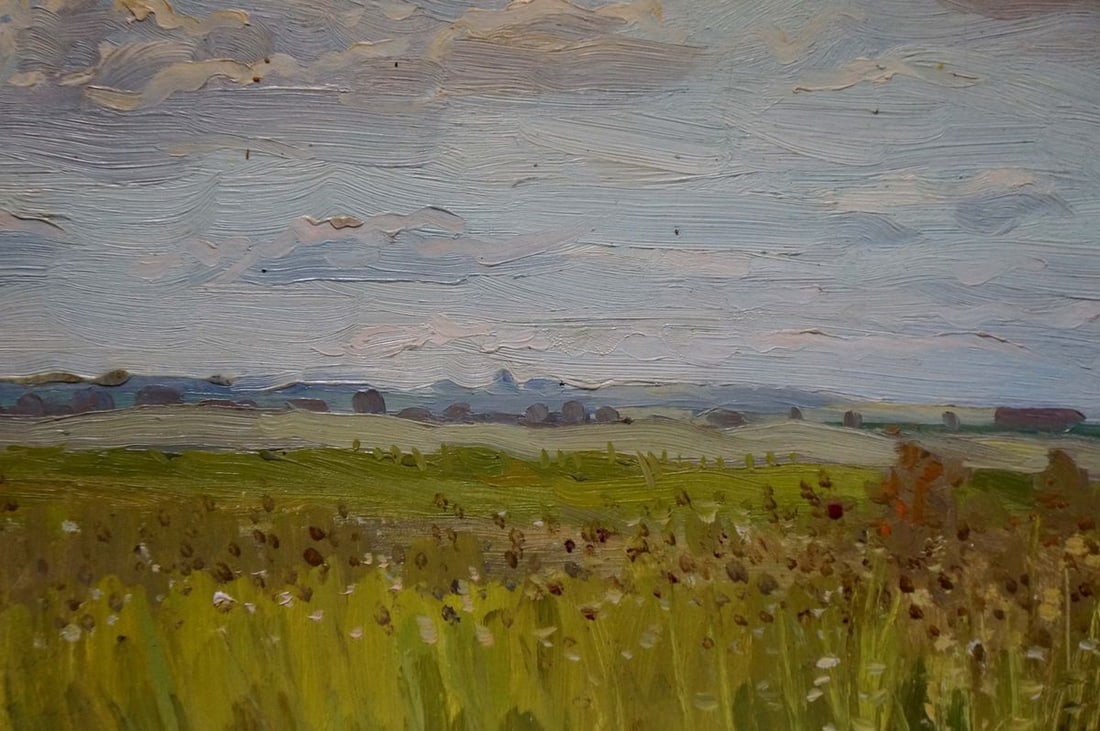 Oil painting Landscape fields - 6