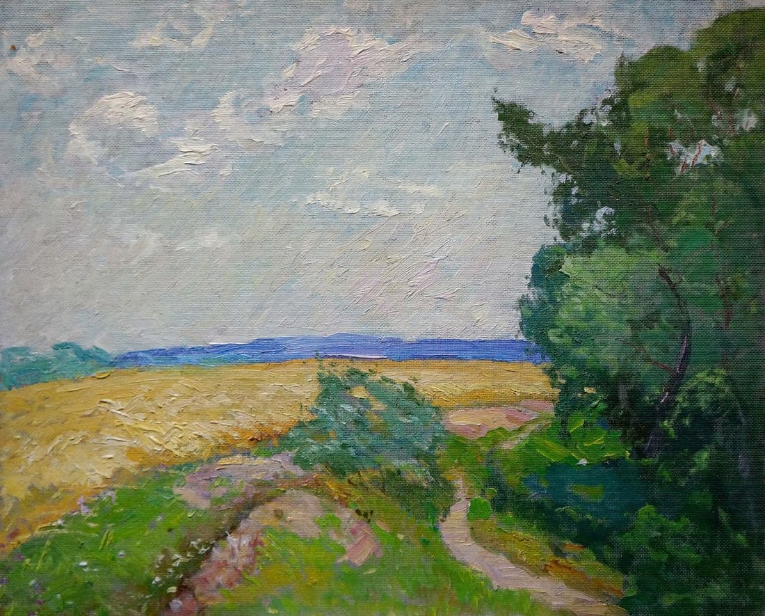 Oil painting Sevastyanov Viktor Grigorievich Field landscape (1 of 8)