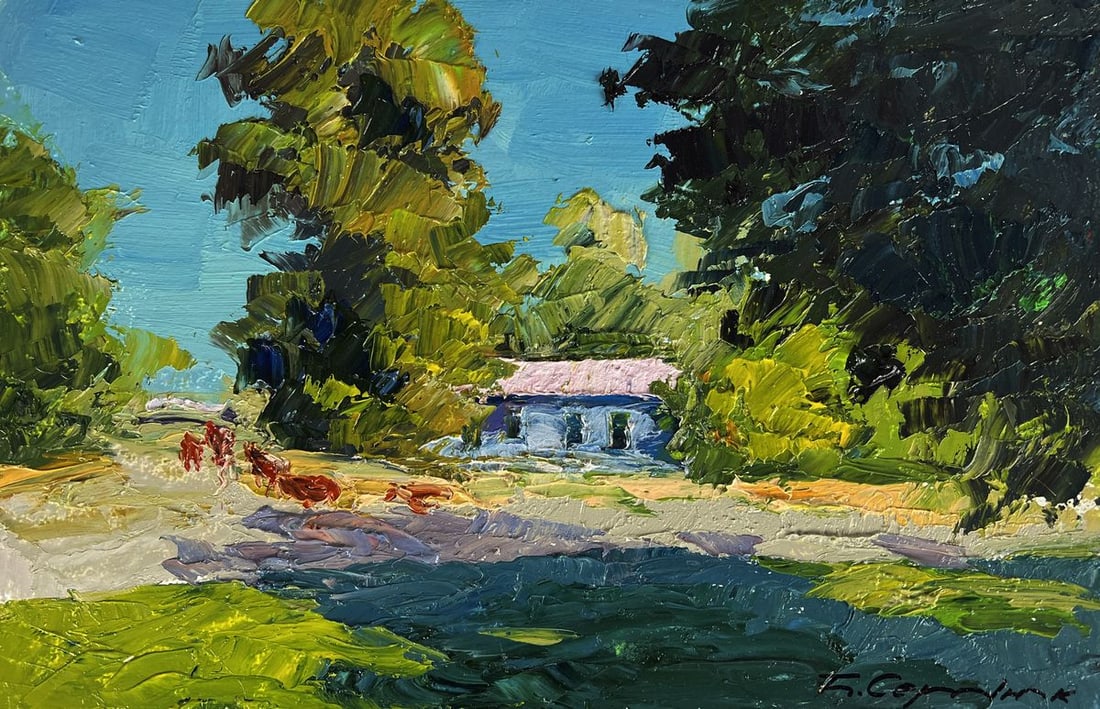 Oil painting Edge of the Village Boris Serdyuk - 3