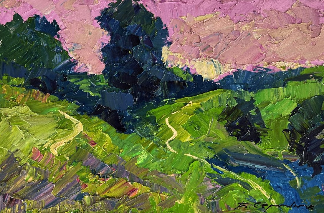 Oil painting A walk through the evening meadows Boris Serdyuk - 3