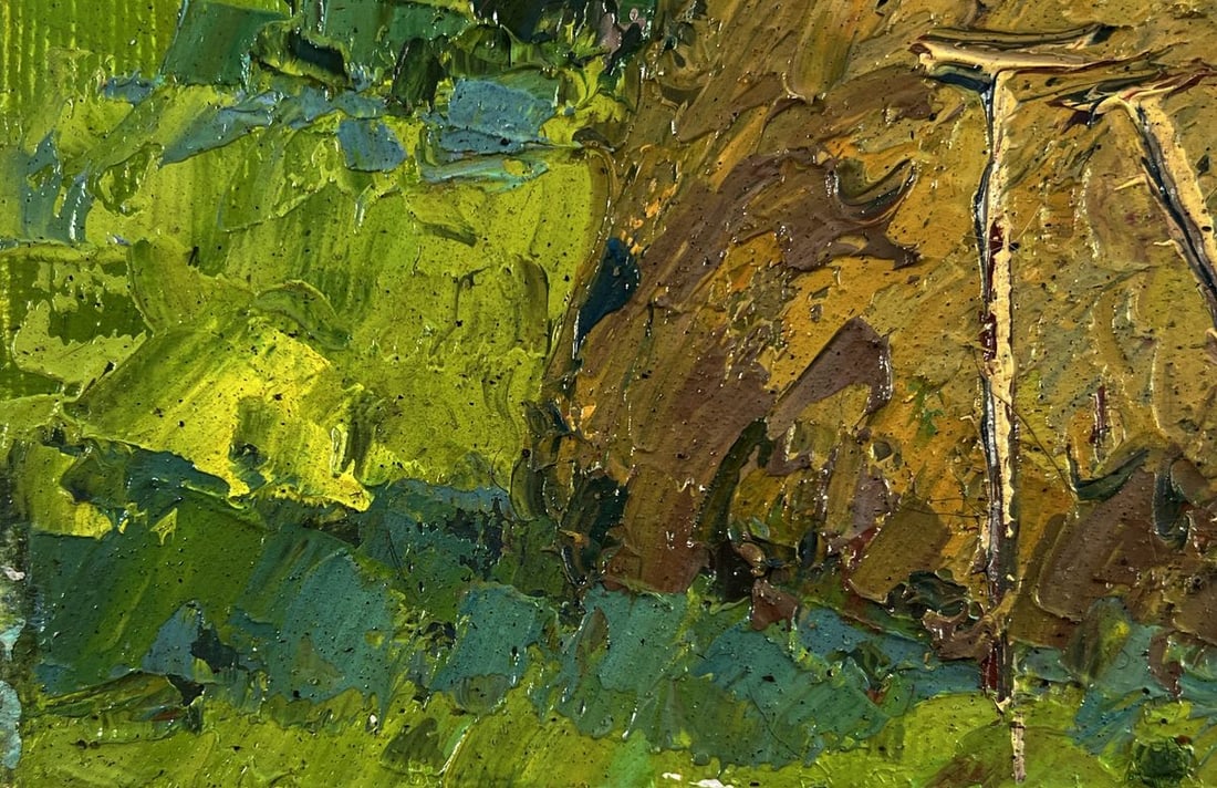 Oil painting A haystack near the forest Oksana Ivanyuk - 6