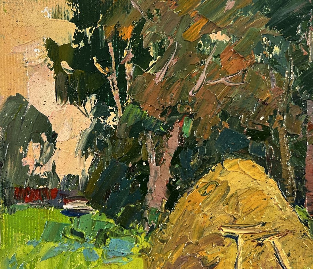 Oil painting A haystack near the forest Oksana Ivanyuk - 7