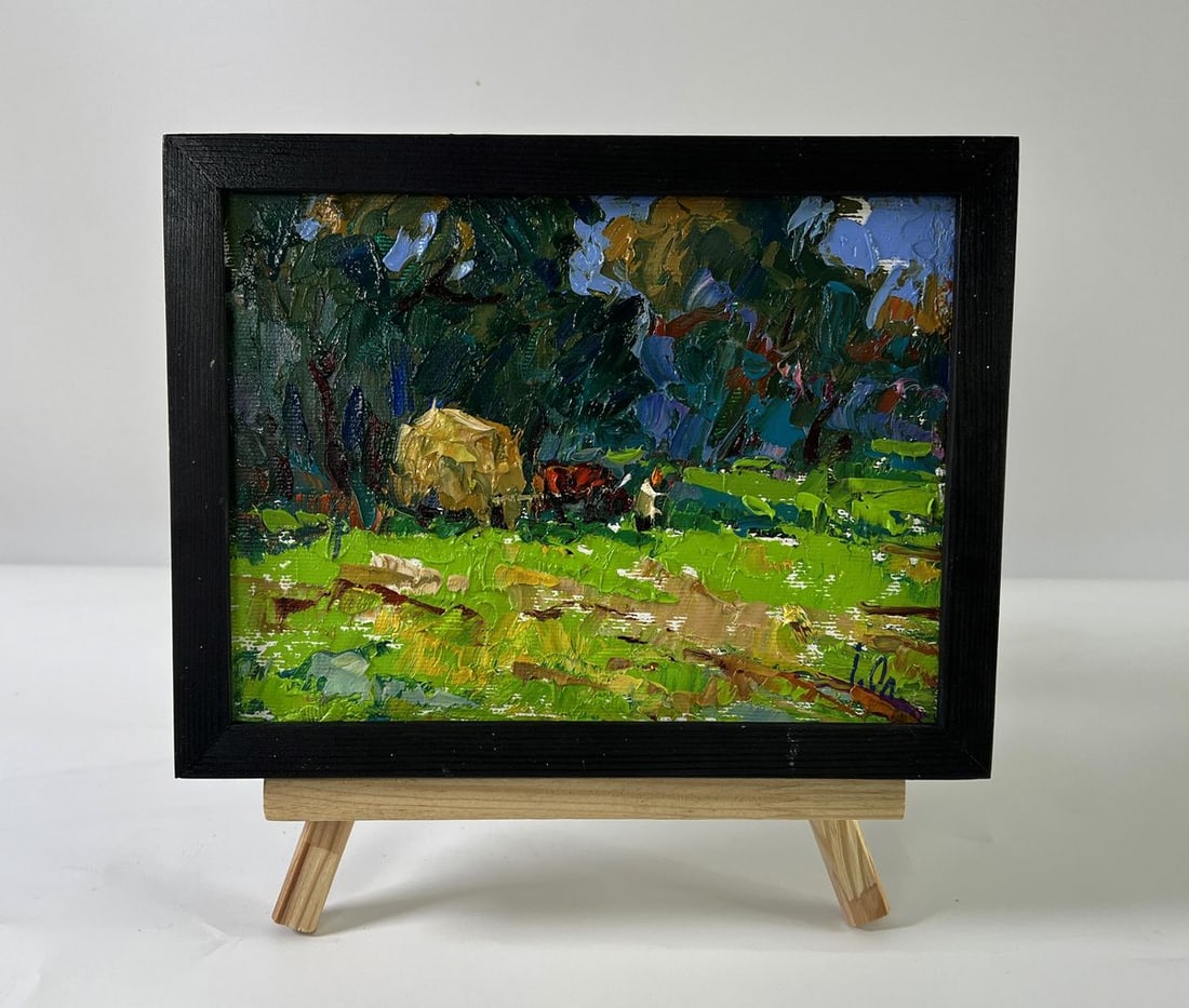 Oil painting Near the summer forest Oleksiy Ivanyuk: Title: Oil painting Near the summer forest Oleksiy Ivanyuk Description: NoAAA5953 *** ABOUT THIS PAINTING *** * TITLE: "Near the summer forest" * ARTISTS: Oleksiy Ivanyuk * SIZE: 15x20 cm/5.90x7.87