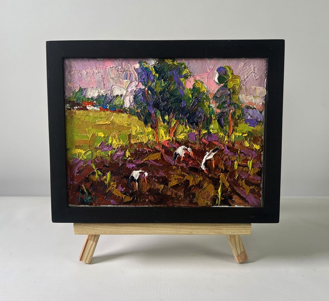 Oil painting The un sets and speaks of peace Oksana Ivanyuk: Title: Oil painting The un sets and speaks of peace Oksana Ivanyuk Description: NoAAA5358The Oil painting on Canvas titled "The sun sets and speaks of peace" captures a moment of tranquil harmony