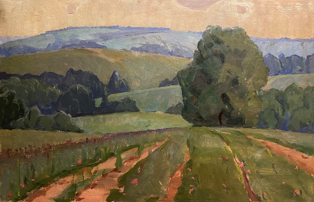 Oil painting Green meadow Nikolai Hrustalenko (1 of 9)