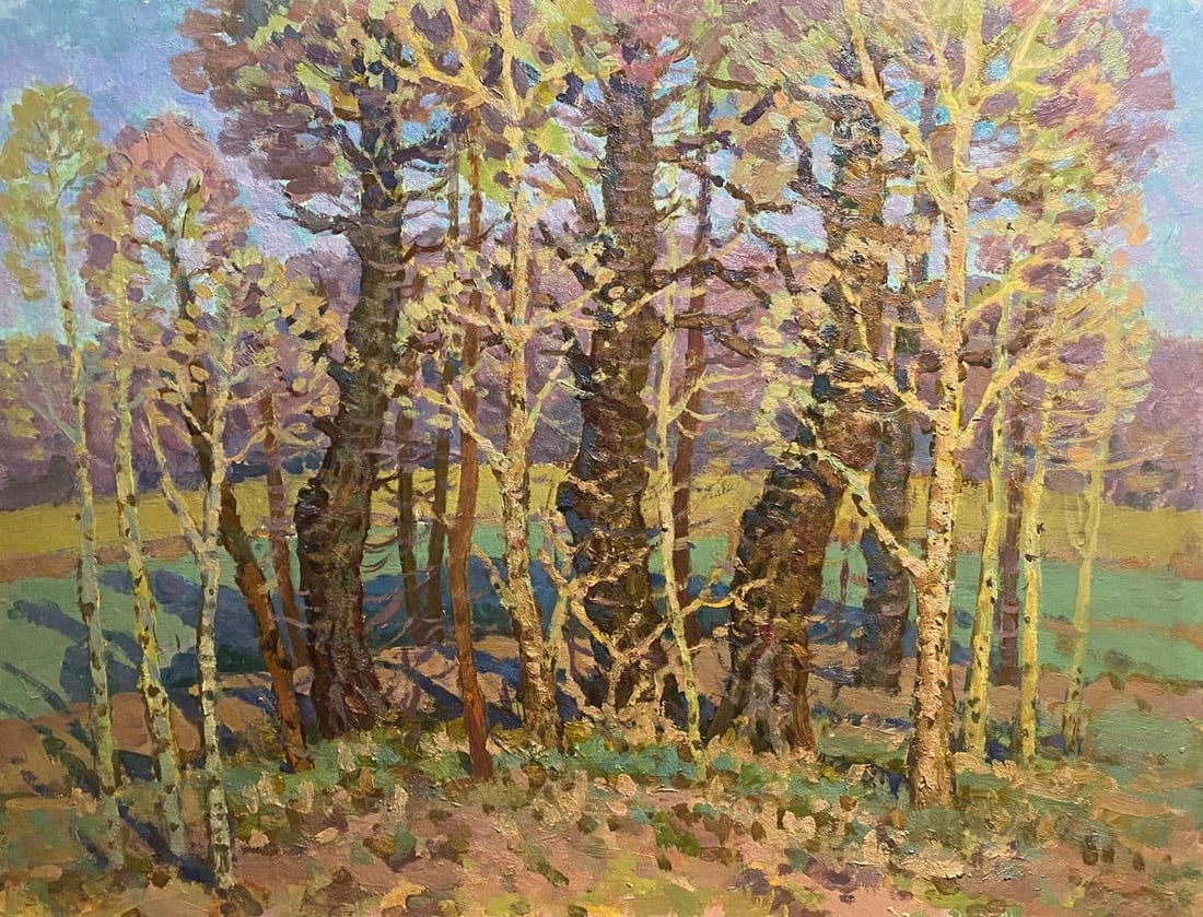 Oil painting Evening in the spring forest Grigoriy Ruban (1 of 9)