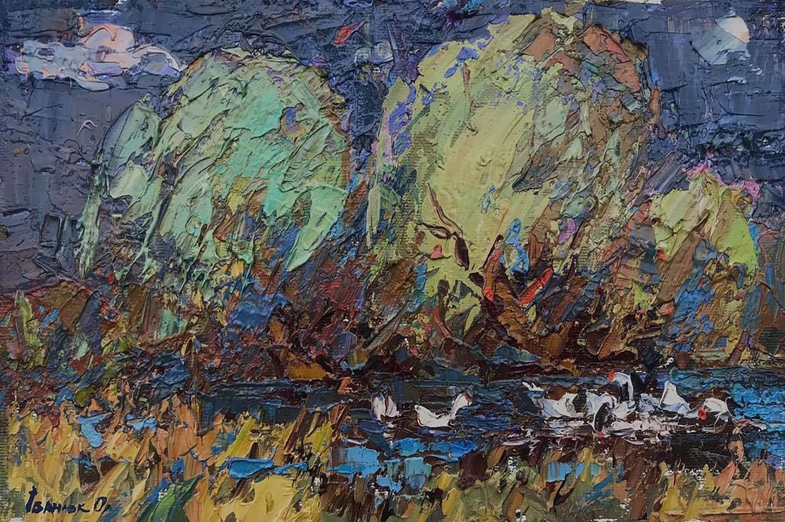 Oil painting In the shade of willows Kalenyuk Alex (1 of 6)