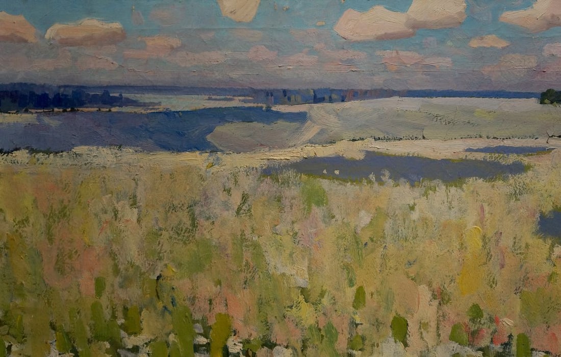 Oil painting Blooming fields - 4