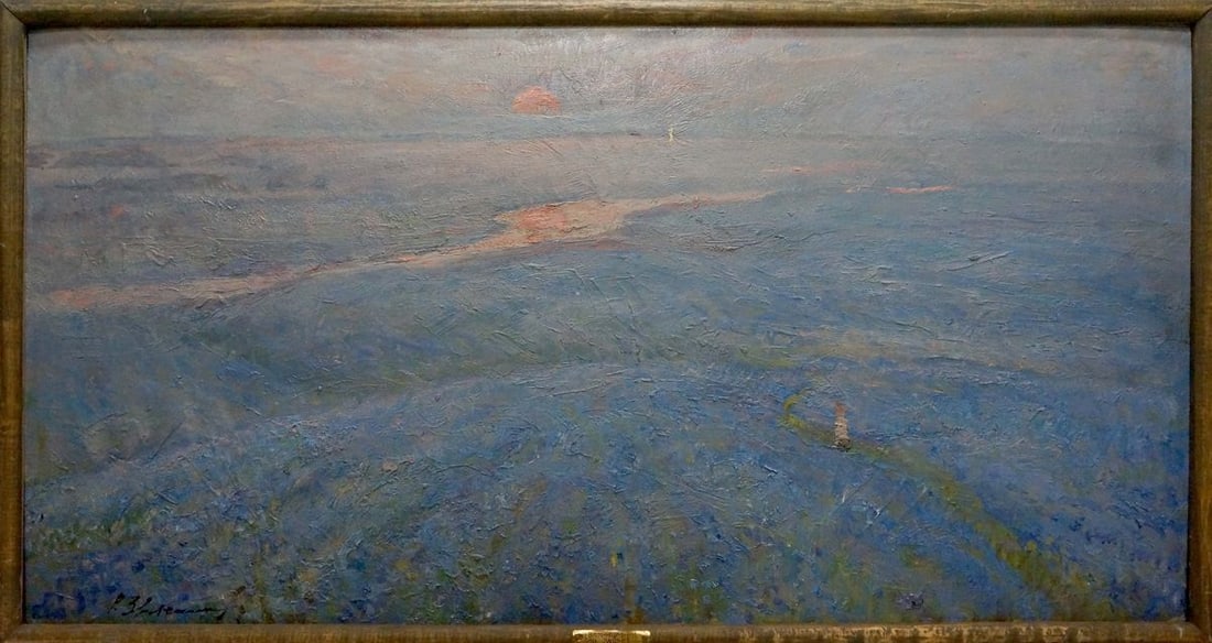 Oil painting Flax blossomed Zvyagintsev Rostislav Mikhailovich: Title: Oil painting Flax blossomed Zvyagintsev Rostislav Mikhailovich Description: NoVern 1566 *** ABOUT THIS PAINTING *** * TITLE: "Flax blossomed" * ARTISTS: Zvyagintsev Rostislav Mikhailovich * SIZ