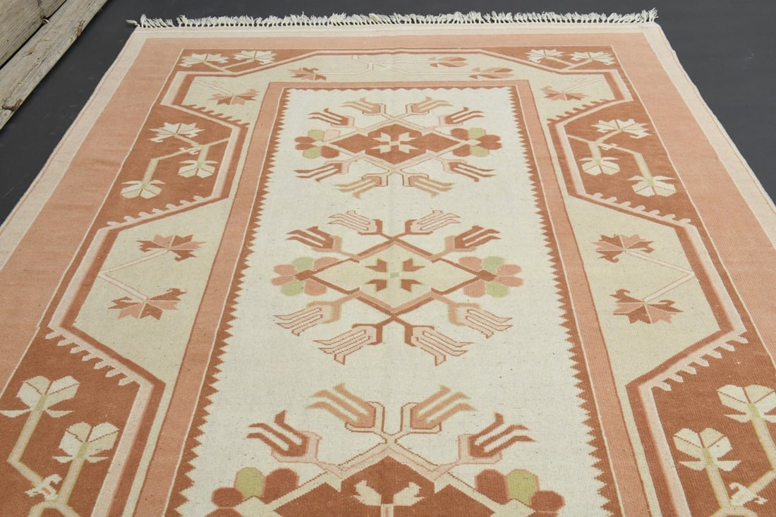 6.2x9.8 MINIMALIST Rug, Distressed Beige Orange - 4