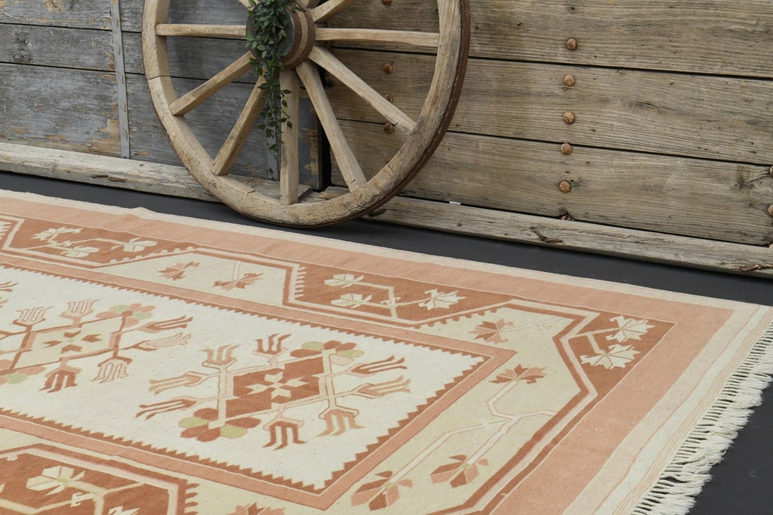 6.2x9.8 MINIMALIST Rug, Distressed Beige Orange - 8
