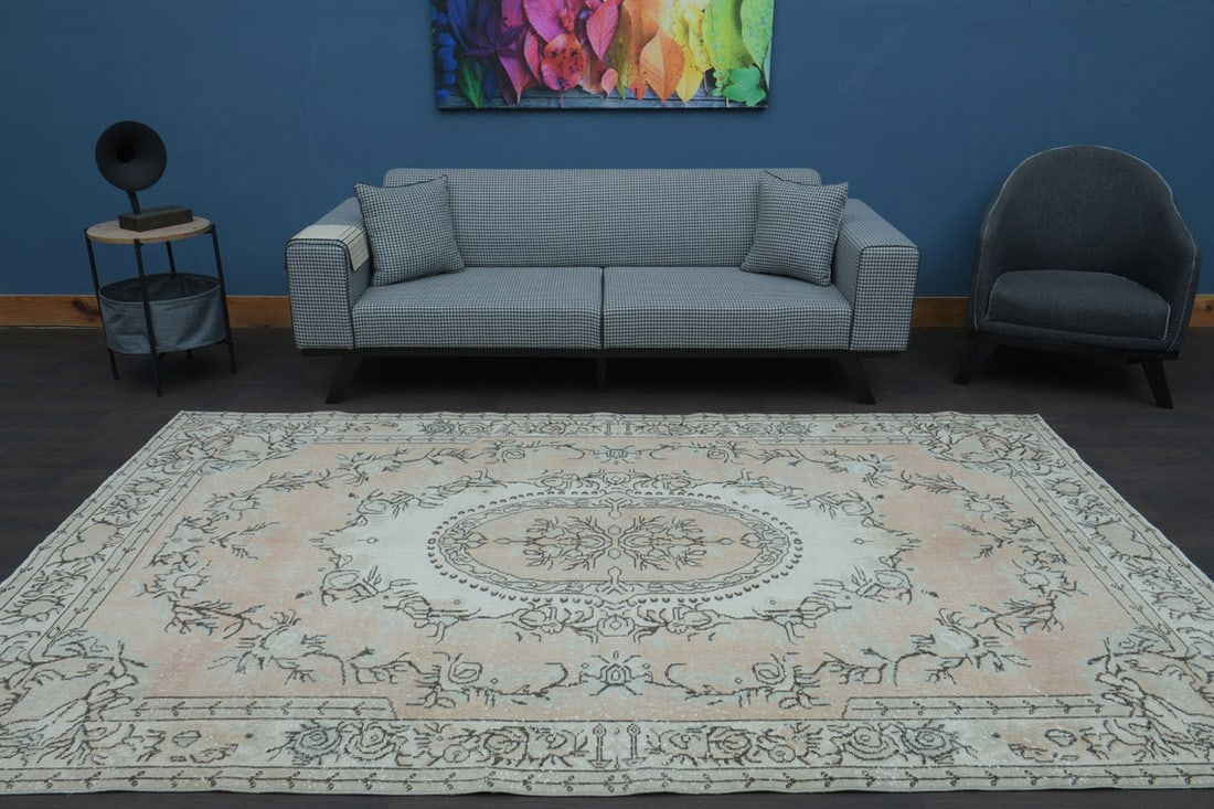 6x10 ft, VINTAGE Rug, TURKISH - 9