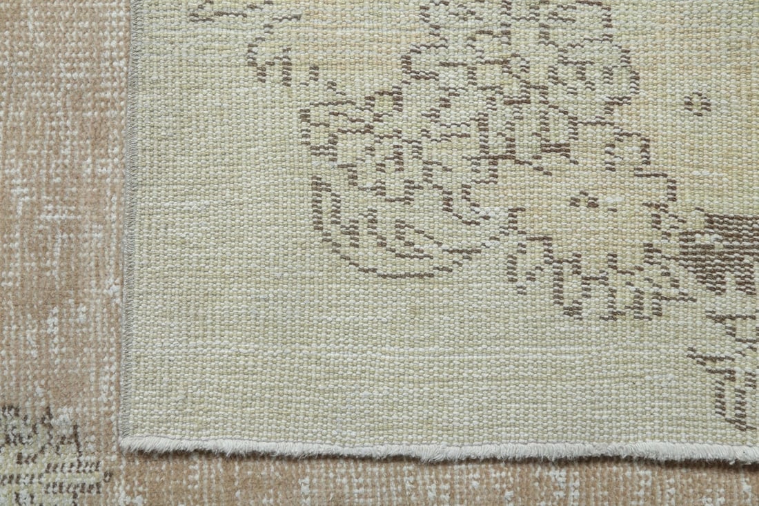6.1x10 Beige Vintage Turkish Oushak Rug - 9