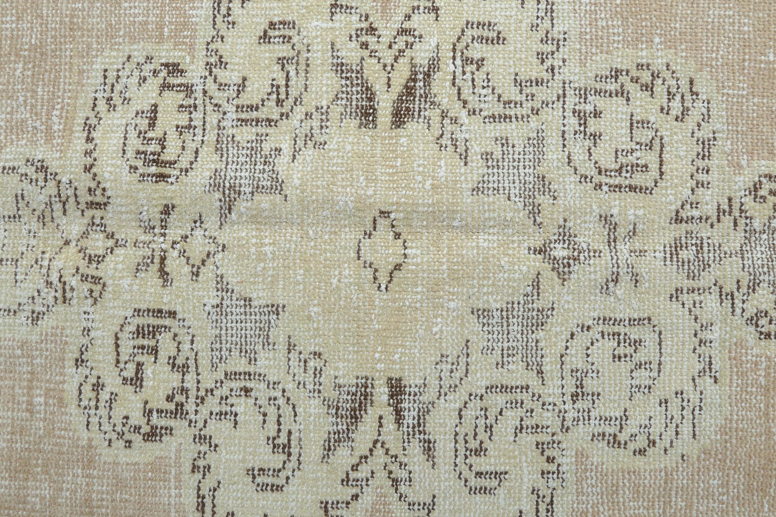 6.1x10 Beige Vintage Turkish Oushak Rug - 16