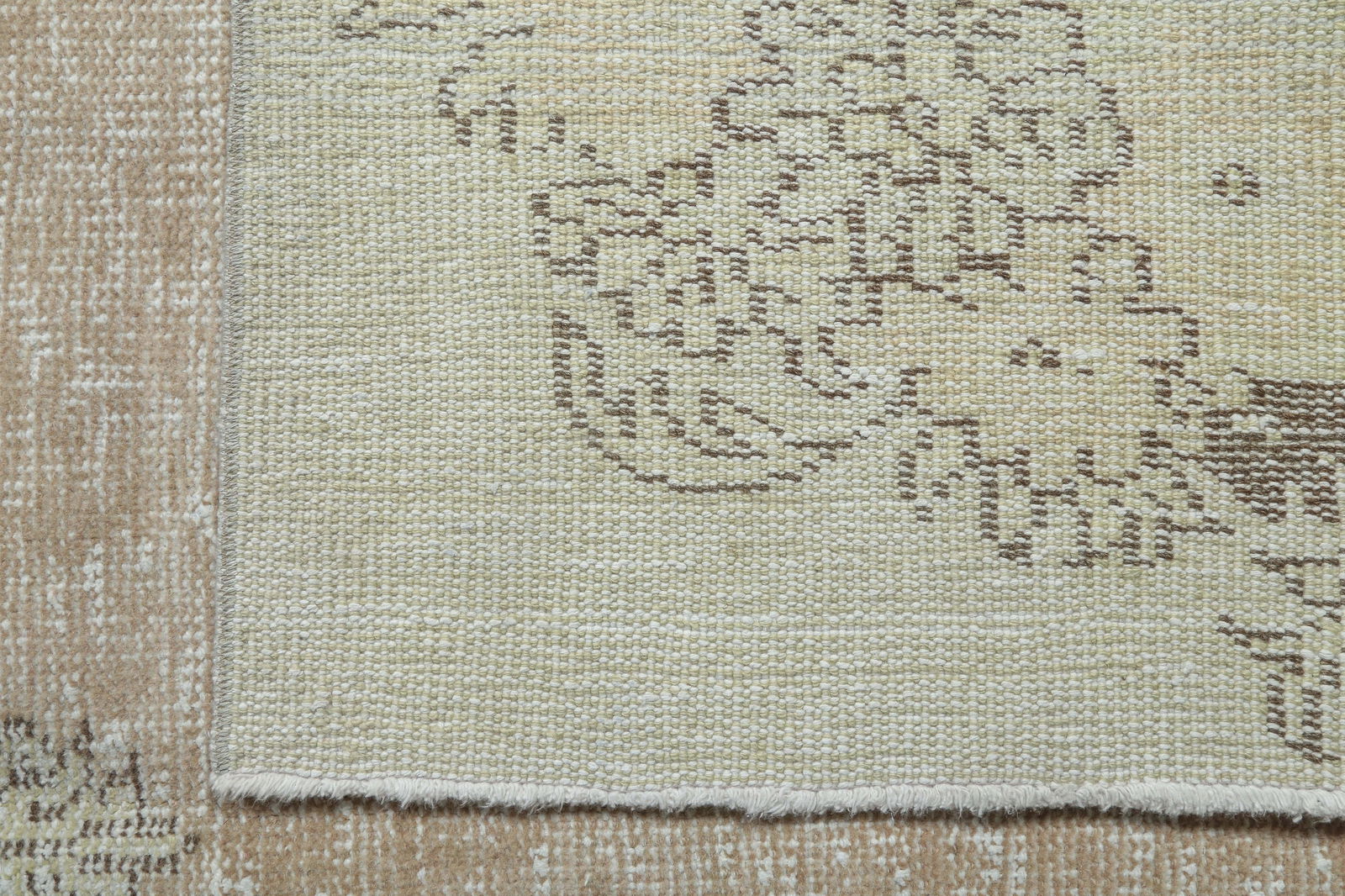 6.1x10 Beige Vintage Turkish Oushak Rug - 18