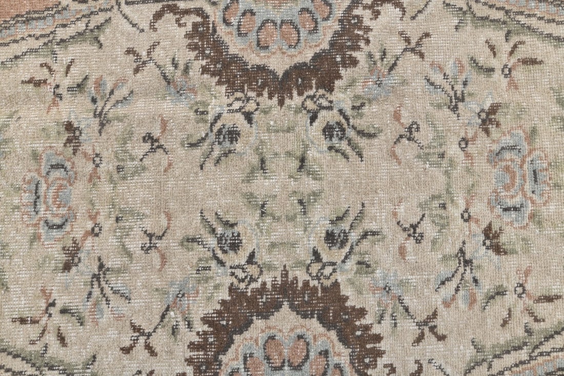 6x10 Turkish Vintage Rug, Beige Brown - 6