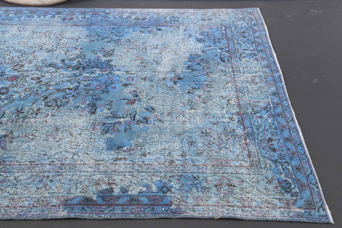 5.9x10 TURKISH Rug, Blue Faded Distressed - 8
