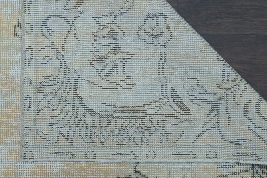 6x10 Beige Turkish rug, Vintage Area Oushak - 6