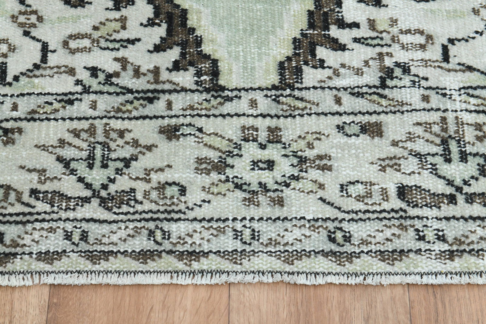 .9x8.8 ft, Turkish Rug, Green Beige Brown - 12