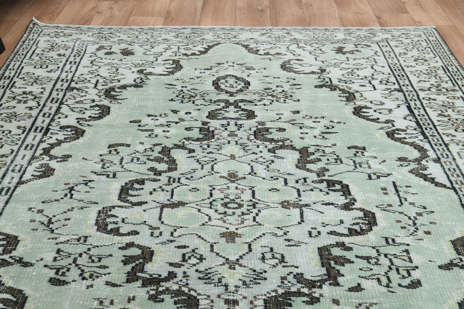 .9x8.8 ft, Turkish Rug, Green Beige Brown - 13