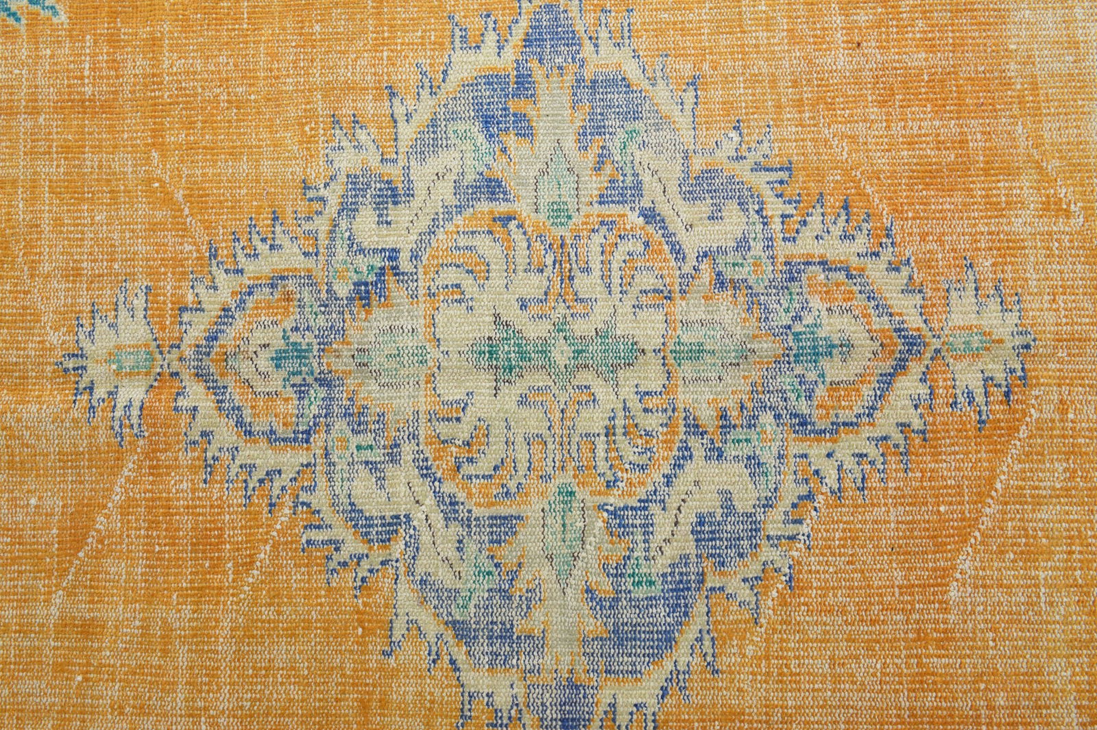 5.7x8.5 TURKISH RUG, Distressed Orange Boho Chic Décor - 16