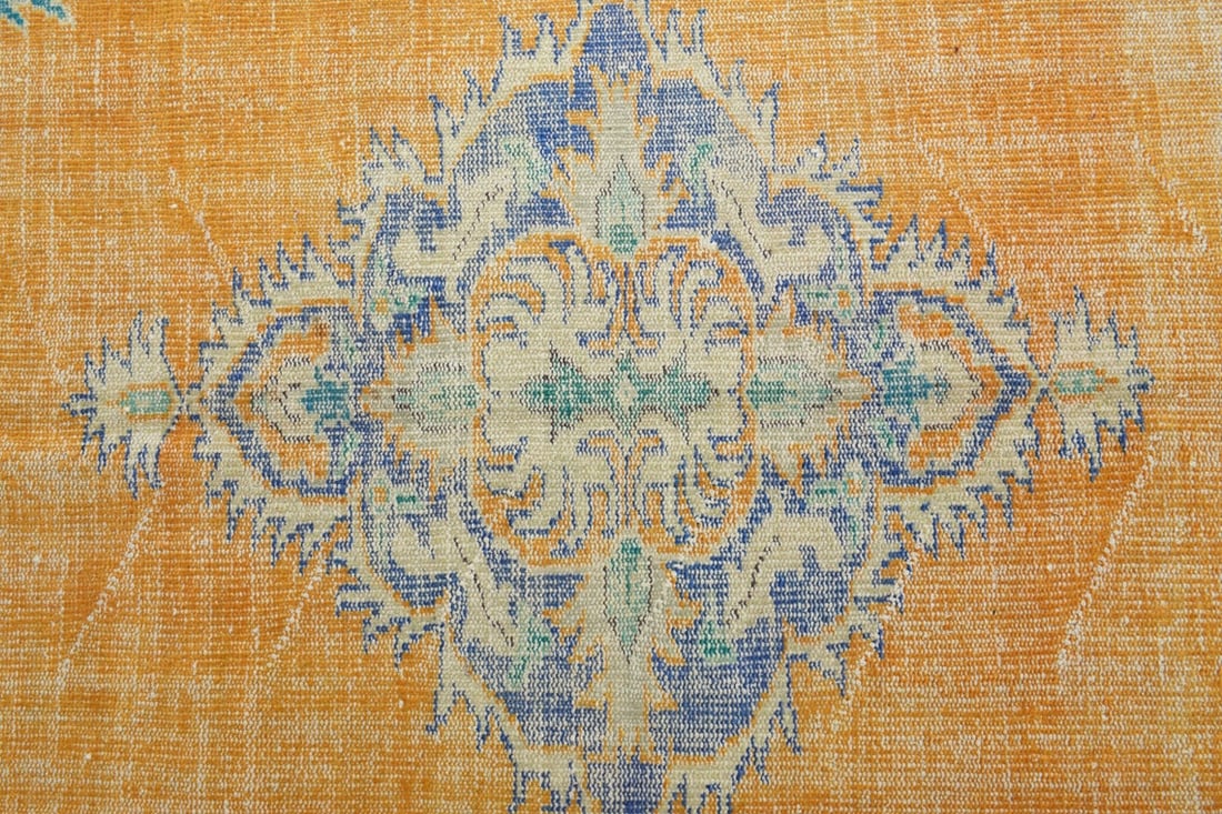 5.7x8.5 TURKISH RUG, Distressed Orange Boho Chic Décor - 7