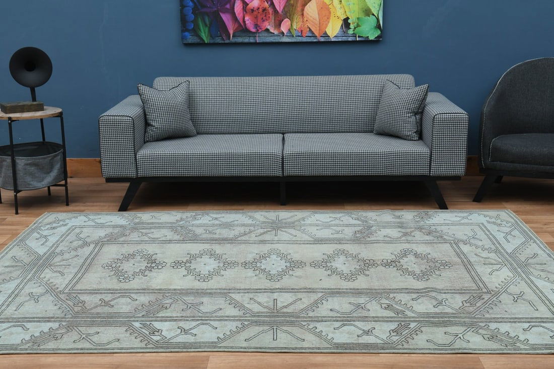 6x9 TURKISH RUG, Beige Brown Vintage - 10