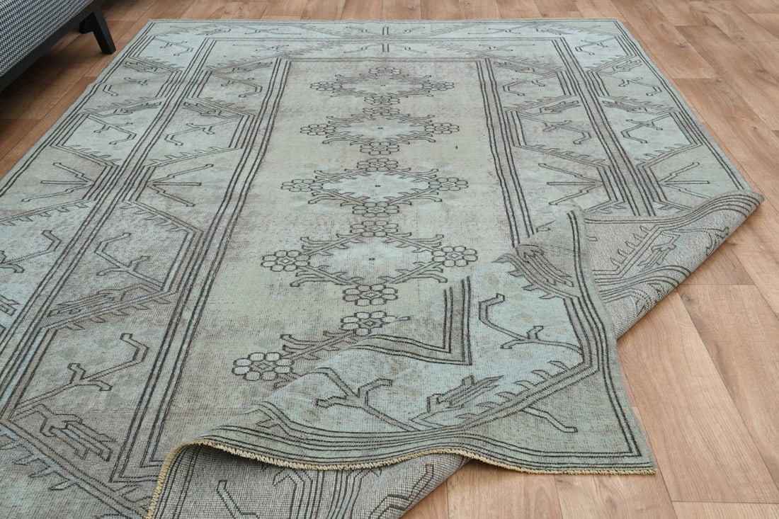 6x9 TURKISH RUG, Beige Brown Vintage - 3