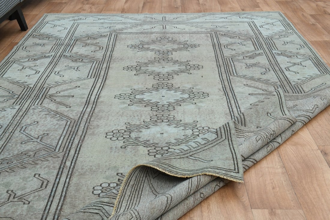 6x9 TURKISH RUG, Beige Brown Vintage - 4