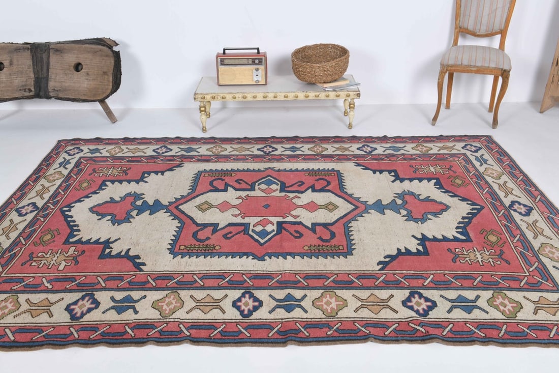 6.3x9 ft, TURKISH Rug, OUSHAK - 4