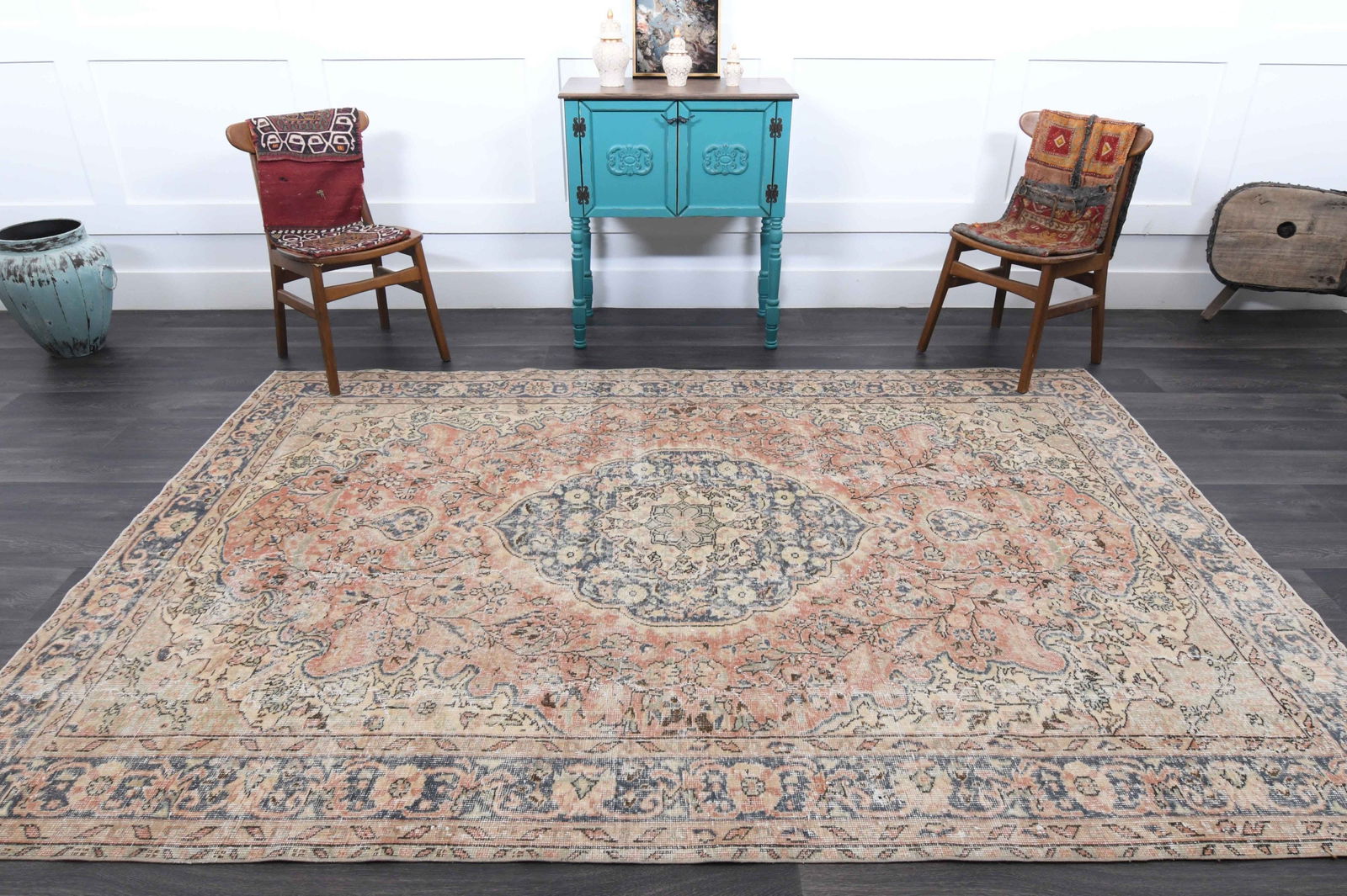 6.5x9.4 ft, TURKISH Rug, VINTAGE - 12