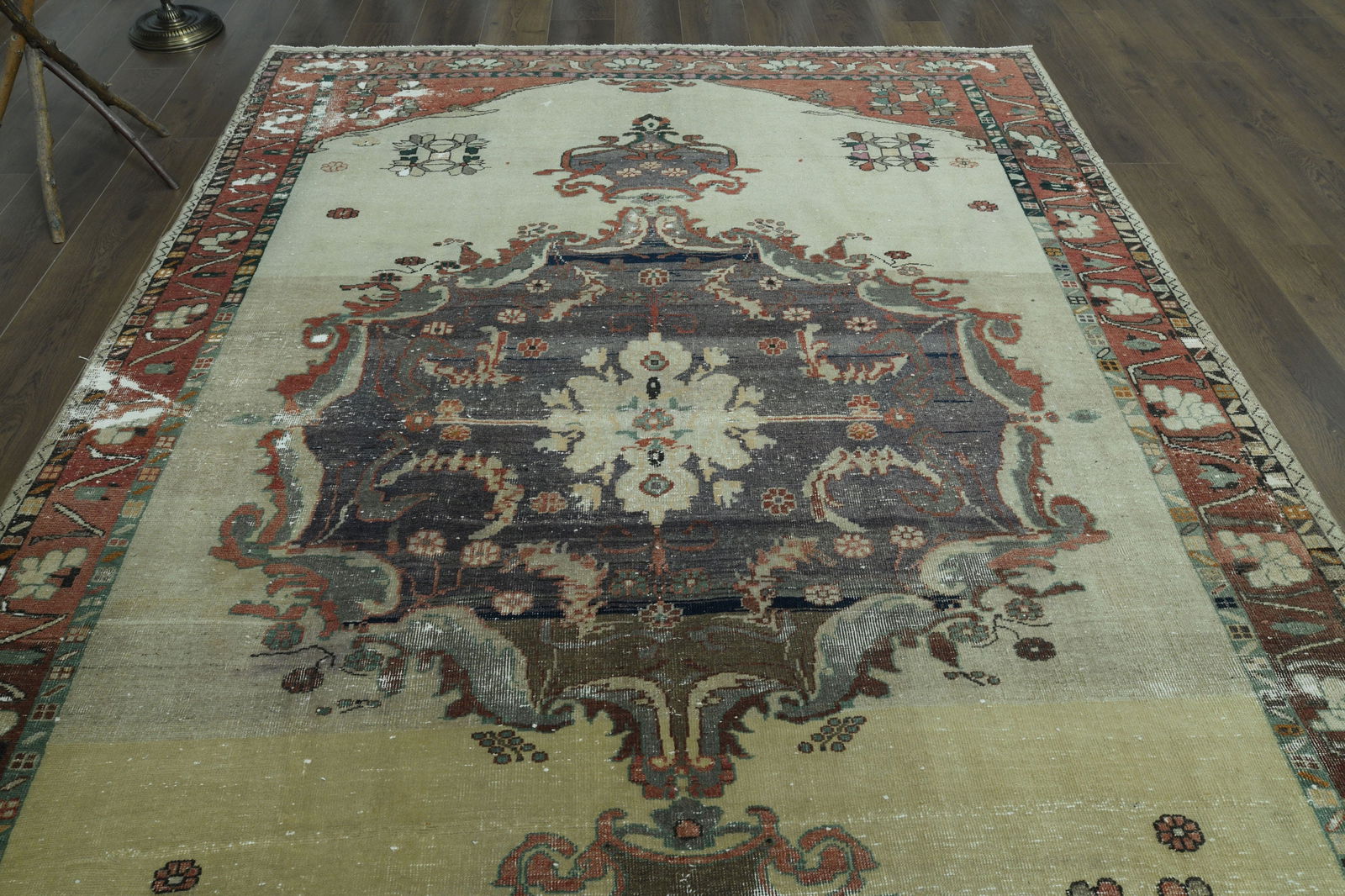 6.9x9.5 ft, BEIGE, Vintage Rug - 14