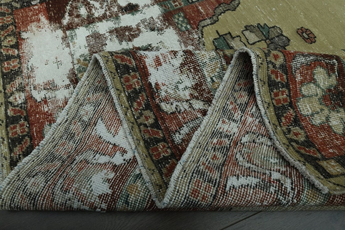 6.9x9.5 ft, BEIGE, Vintage Rug - 8