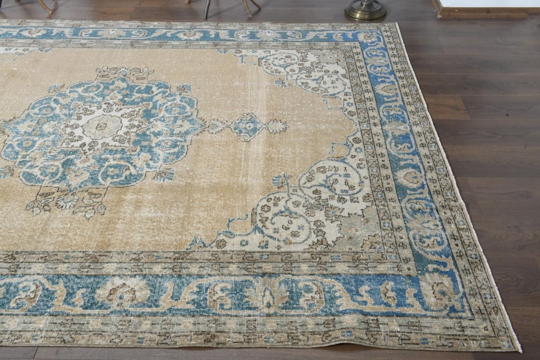 6'8x10'3 ft, ORANGE TURKISH RUG - 3