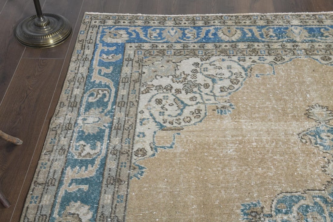 6'8x10'3 ft, ORANGE TURKISH RUG - 5