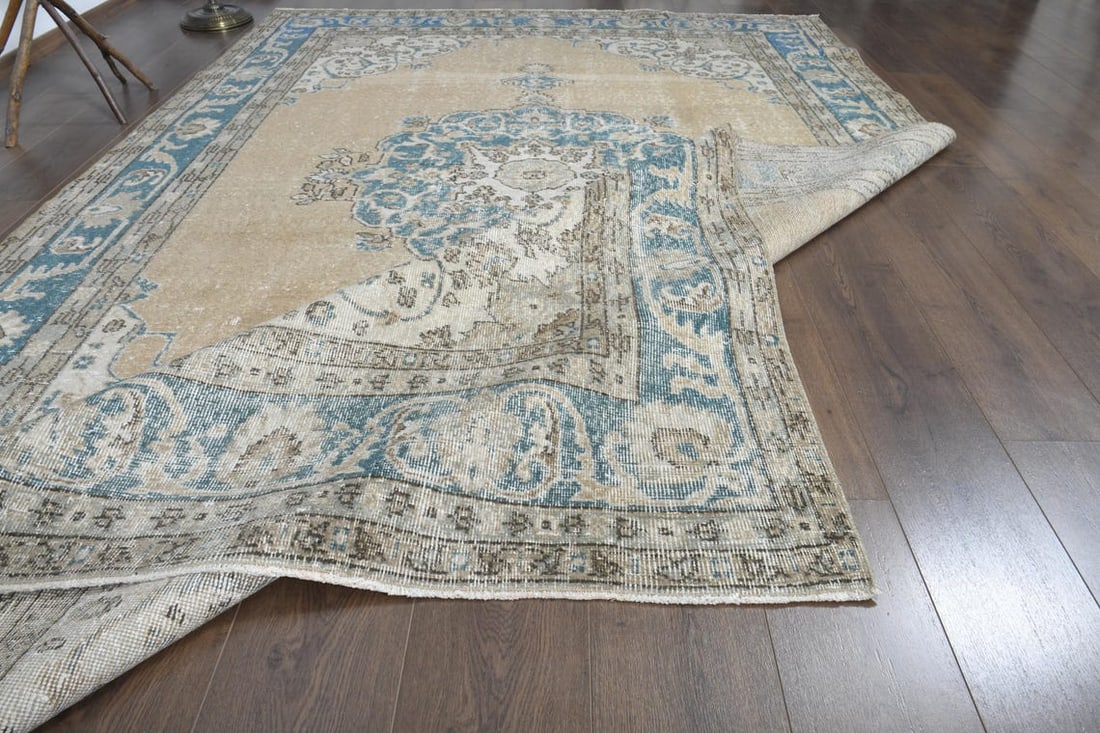 6'8x10'3 ft, ORANGE TURKISH RUG - 7