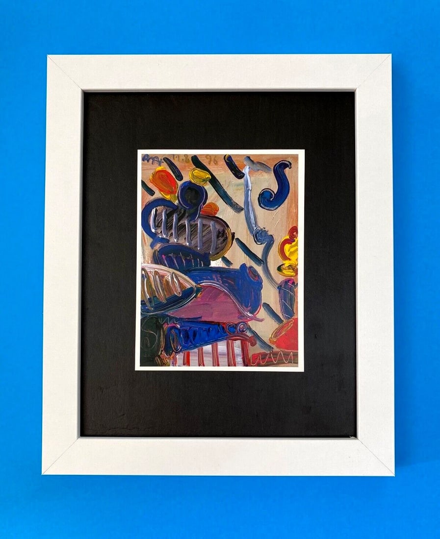 PETER MAX + BEAUTIFUL + POP ART SIGNED PRINT + NEW WHITE FRAME (1 of 2)