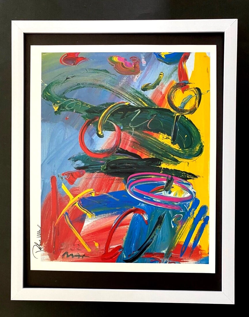PETER MAX + BEAUTIFUL + POP ART SIGNED PRINT + NEW FRAME (1 of 2)