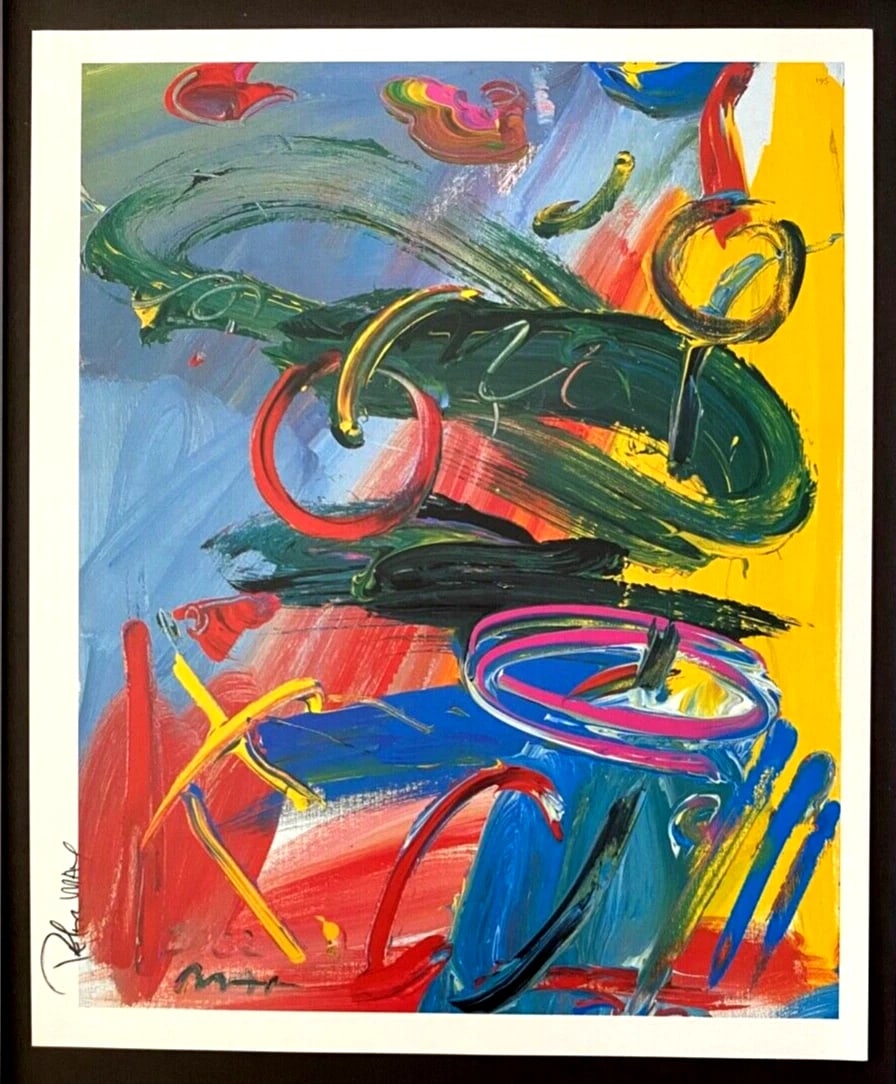 PETER MAX + BEAUTIFUL + POP ART SIGNED PRINT + NEW FRAME - 2
