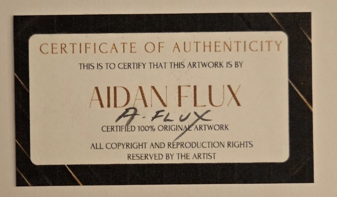 AIDAN FLUX | Hand Signed Print Framed LtdED of 69 COA SNOOPY IS MY FERRARI PILOT - 2