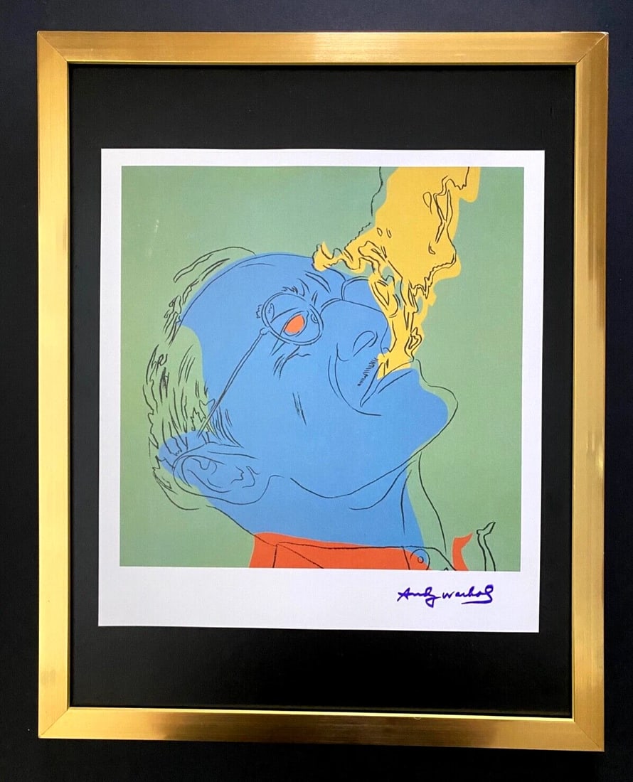 ANDY WARHOL + SIGNED 1984 HERMANN HESSE PRINT MOUNTED & FRAMED (1 of 3)
