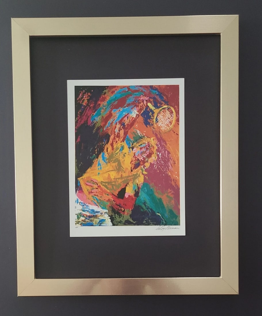 LEROY NEIMAN + TENNIS + CIRCA 1990'S + SIGNED PRINT FRAMED (1 of 2)