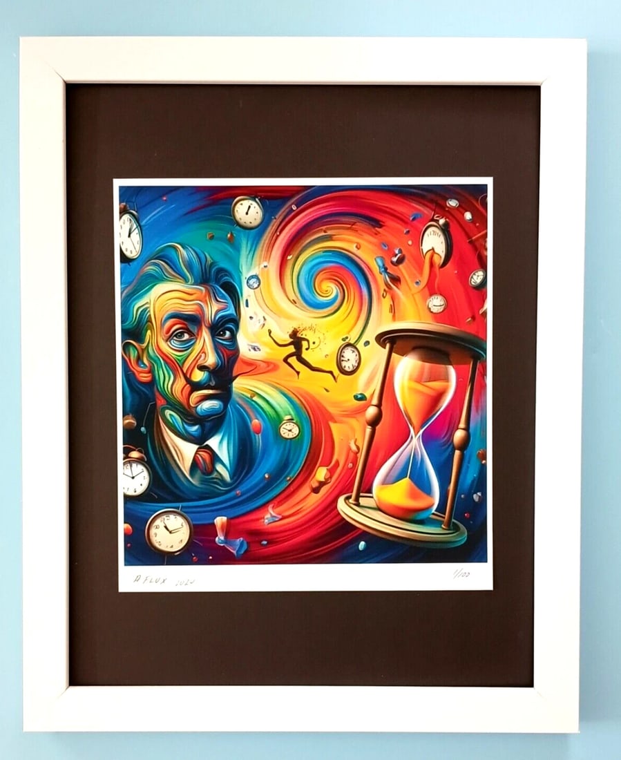 AIDAN FLUX | Hand Signed Original Print Framed | Ltd. Ed. of 100 COA | Dali: This is a Stunning and Scarce 100% Authentic New Print by Aidan Flux AIDAN Flux represents a new wave of artists who embrace technology as a partner in creation, crafting works that resonate with the
