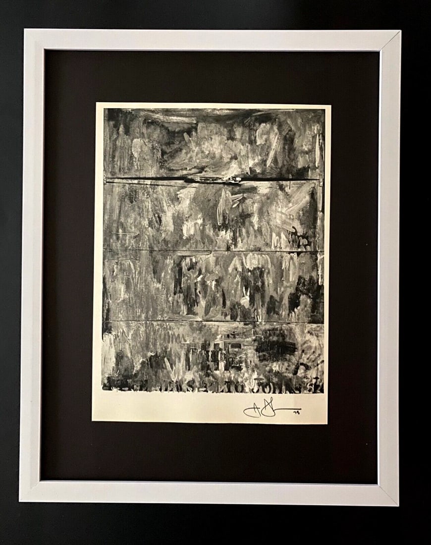 JASPER JOHNS + SIGNED VINTAGE PRINT + NEW FRAME (1 of 2)