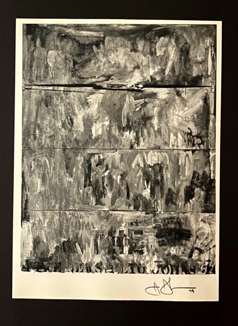 JASPER JOHNS + SIGNED VINTAGE PRINT + NEW FRAME - 2