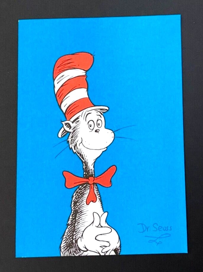 DR. SEUSS + SIGNED " CAT IN THE HAT " PRINT FRAMED - 2