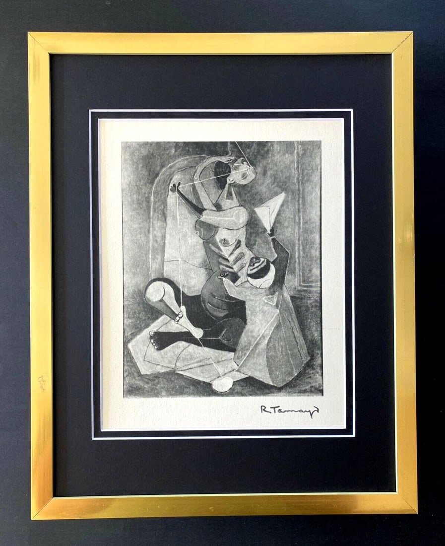 RUFINO TAMAYO 1947 BEAUTIFUL SIGNED PRINT MATTED 11 X 14 (1 of 3)