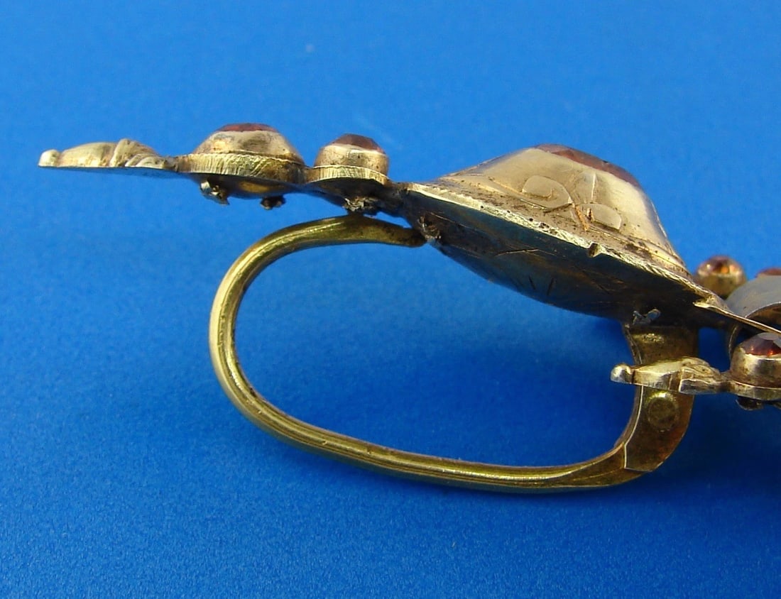 Iberian Georgian Catalan 18k Yellow Gold Citrine Chandelier Dangle Earrings - 4