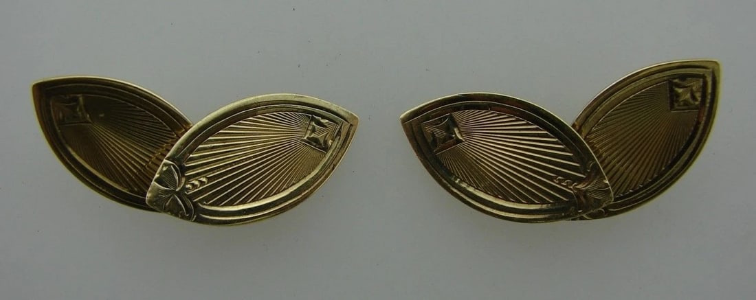 TIMELESS Victorian 10k Yellow Gold Cufflinks Circa 1900s (1 of 2)